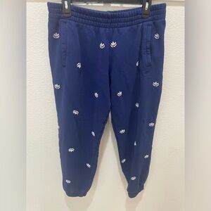 Adidas Navy Blue Joggers Sweatpants All Over Print women’s large